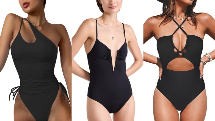 Black swimsuits on Amazon.